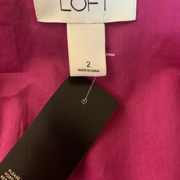 Loft  NWT 100% Cotton Sheath Summer Dress Size 2 - Picture 11 of 12